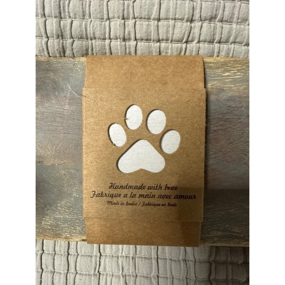 Rustic Wood Dog Bone Wall Hook Rack Leash Holder Distressed Grey 10.5in
